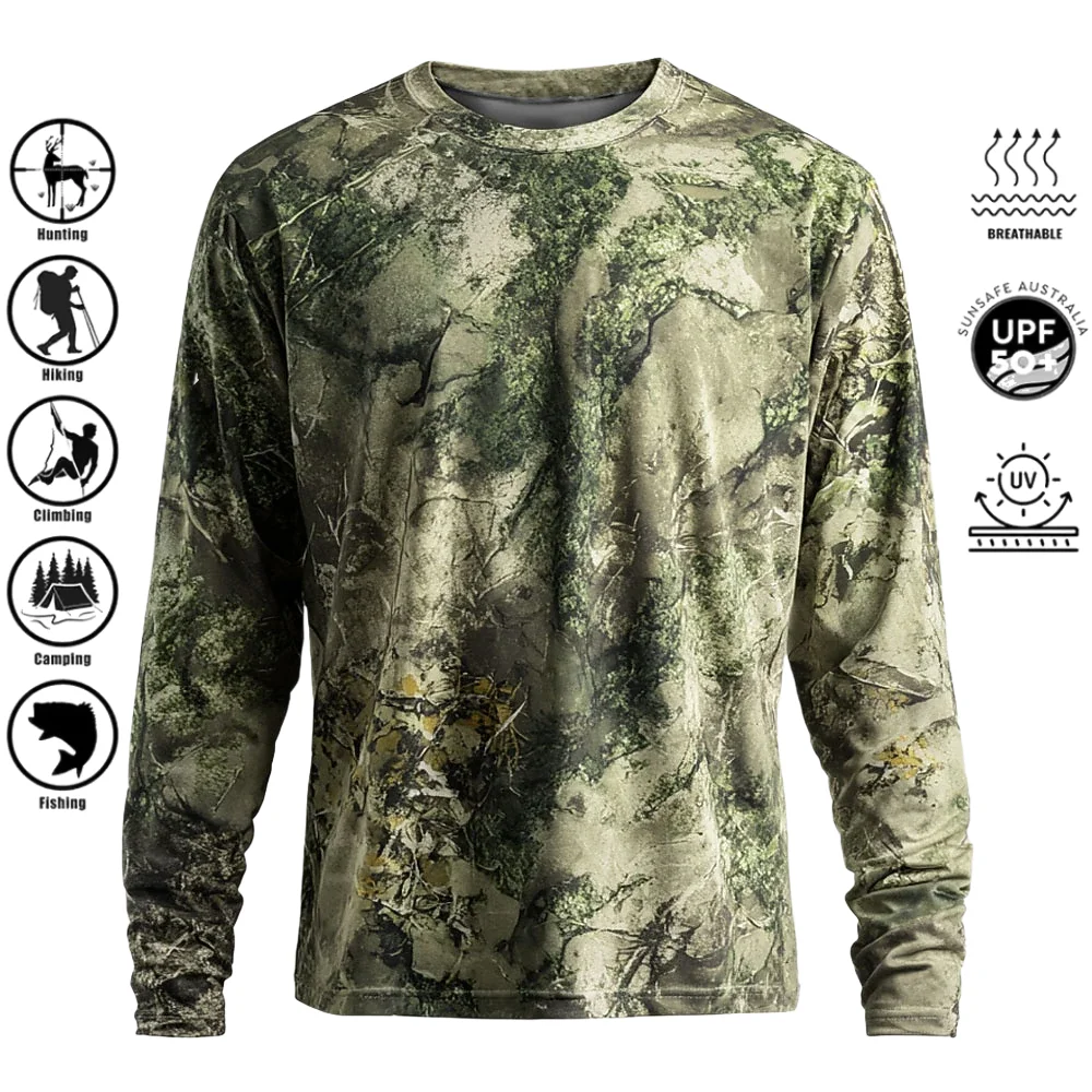 Fishing Shirt Uv Protection - Мужская футболка с длинным рукавом, полиэстер,