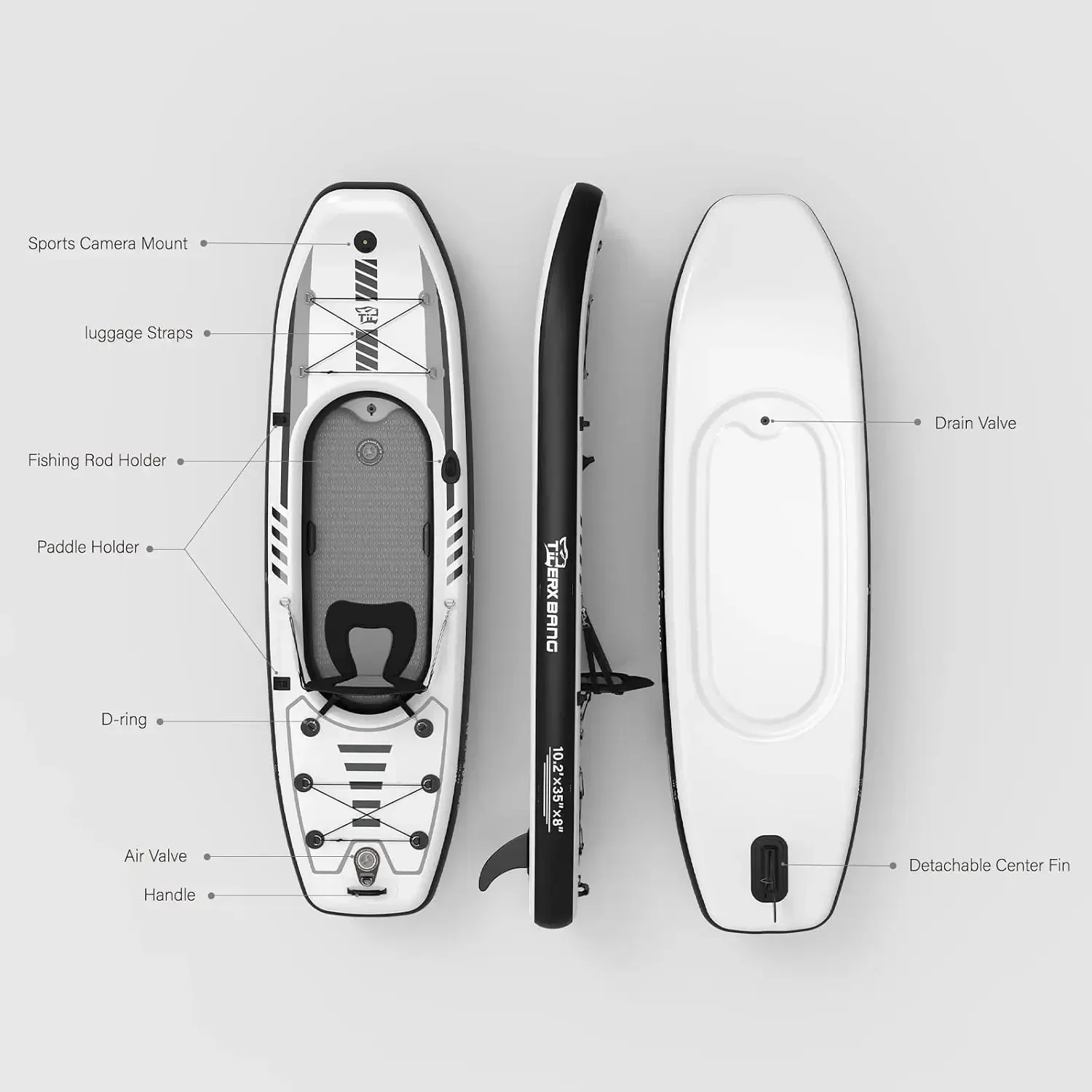 Надувной каяк TIGERXBANG разме – обзор и цена Fishing Backpack